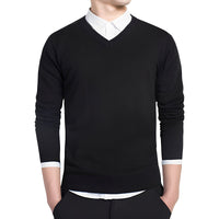 Tom - Komfortabler V-Ausschnitt-Pullover – Schwarz