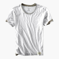 Basic T-Shirt - Herren Rundhals Kurzarmshirt aus Baumwolle – Weiß