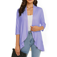 SEVDA - LEICHTER CARDIGAN MIT DREIVIERTELÄRMELN – Lila