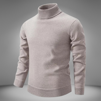 Klassischer Rollkragenstrickpullover für Männer – Beige
