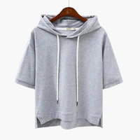 Edith | Kurzarm-Hoodie – Grau