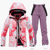 Zweiteiliger Skianzug für Damen – Rosa / Lila