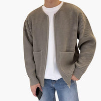 Daniel | Trendige Strickjacke – Khaki