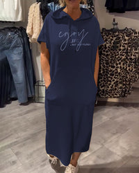 Saskia™ | Lässiges Hoodiekleid – Dunkelblau