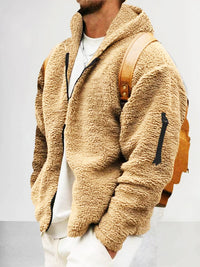 Kapuzenjacke aus Thermofleece - DAVIS – Khaki