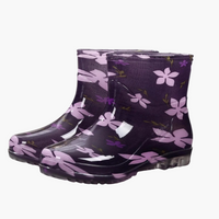 Damen Stiefeletten mit bedrucktem Schaft – Lila