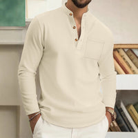 Elias | Leinen Henley Ferran für elegante Herren – Beige
