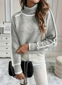 Thea | Kuscheliger Turtleneck-Pullover – Grau
