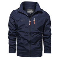 Regenjacke Herren Mit Stehkragen | Wasserabweisend Und Mit Reißverschluss – Blau