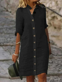 Sanya - Elegantes Sommerkleid – Schwarz