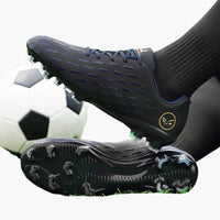Unisex-Fußballschuhe mit Schnürverschluss und strukturierter Oberfläche – Schwarz