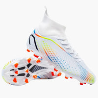 Herren-Fußball schuhe mit Schnürverschluss und Knöchelkragen – Weiß (Spike)