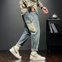 Raito | Retro-Jeans im japanischen Stil – Verwaschenes Graublau