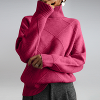 Camille - Damen Rollkragenpullover – Rosa