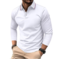 Rafael | Premium Polo Herren stilvoll mit kontrastierendem Kragen – Weiß