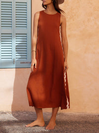 Mariah | Fließendes Maxikleid für Frauen - Elegant & luftig – Braun
