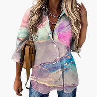 Casual Bluse für Damen mit Blumenmuster - Locker & Elegant – Rosa