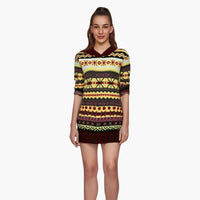 Damen pullover mit Rundhalsausschnitt und norwegischem Muster – Mehrfarbig 1