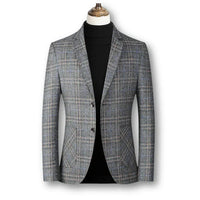 Lukas | Eleganter Herrenblazer im Tartan-Stil – Grau