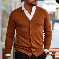 Strickjacke Mit Knöpfen Für Herren | Casual Cardigan Stil – Braun