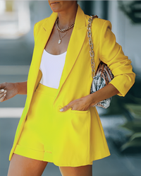 Adeline Blazer und Shorts Set – Gelb