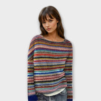 Danne™ | Regenbogen gestreifter Pullover – Blau