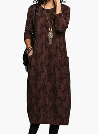 Merle | Winterkleid mit Rundhalsausschnitt – Rotwein