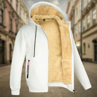 Kuschelige Sherpa-gefütterte Kapuzenjacke für Männer – Weiß