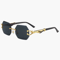 Damen Sonnenbrille mit UV400 Schutz und geometrischen Gläsern – Schwarz