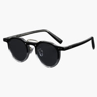 Damen Sonnenbrille rund mit UV400 Schutz und Acetatrahmen – Schwarz