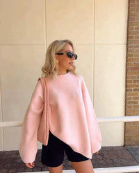 Kolana | Warmer, bequemer Pullover in Übergröße – Roze