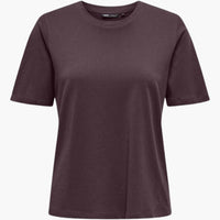 Damen T-Shirt mit Rundhals und kurzen Ärmeln aus Leichtstoff – Braun