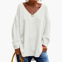 Verena | Oversized Langarmshirt – Weiß
