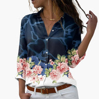Sommer Top für Damen mit Blumenprint - Lässig & Modern – Blau