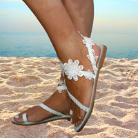 Emma Sommer Sandalen | Moderne Sommer-Sandalen mit Spitzendetails – Weiß