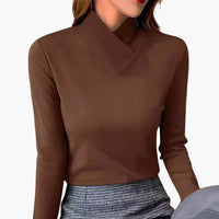 Mara | Eleganter Rollkragenpullover – Braun