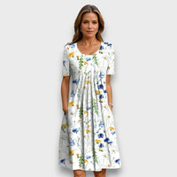 Fiona – Elegantes Kleid mit fließender Silhouette – Weiß