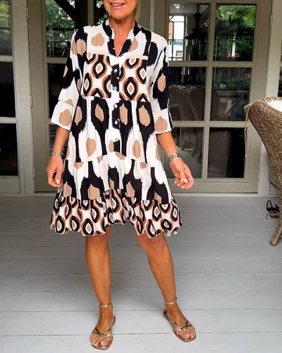 Ovida - Elegantes bedrucktes Kleid