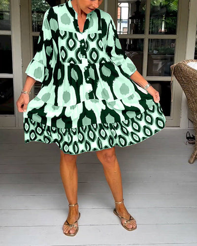 Ovida - Elegantes bedrucktes Kleid