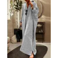Lorie | Gestreiftes Baggy-Langes Kleid für Damen – Schwarz
