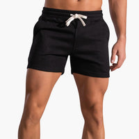 Herren Shorts mit Gummibund und Kordelzug für den Sommer – Schwarz