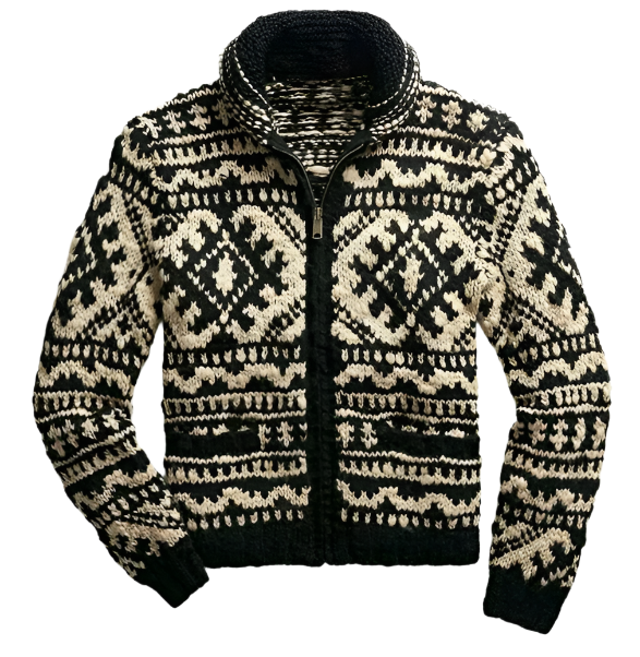 Lasevia | Winter Herrenpullover aus Wolle mit Reißverschluss