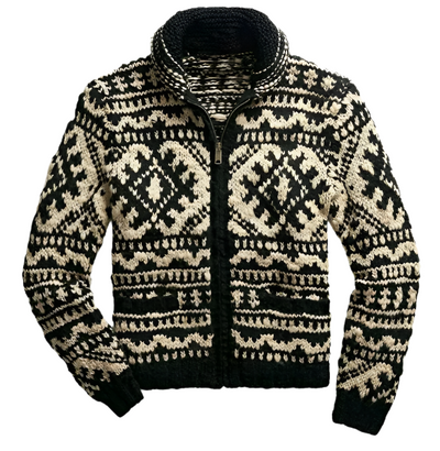 Lasevia | Winter Herrenpullover aus Wolle mit Reißverschluss