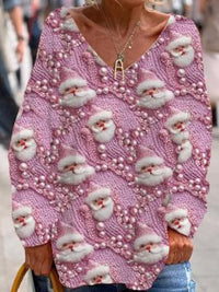 Nadia | Festlicher Weihnachts-Pullover – Rosa