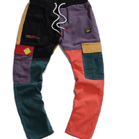 Herren Vintage Patchwork Cargohose | Mehrfachtasche – Mehrfarbig