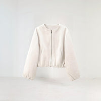 Damen Langarm Übergangsjacke | Gekürzte Passform – Beige