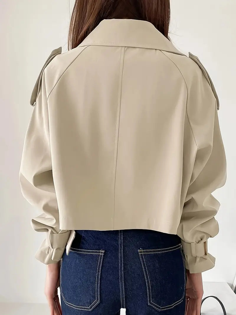 Clirae | Einreihiger Trenchcoat – Eleganter Stil mit Knopfdekor und Reverskragen