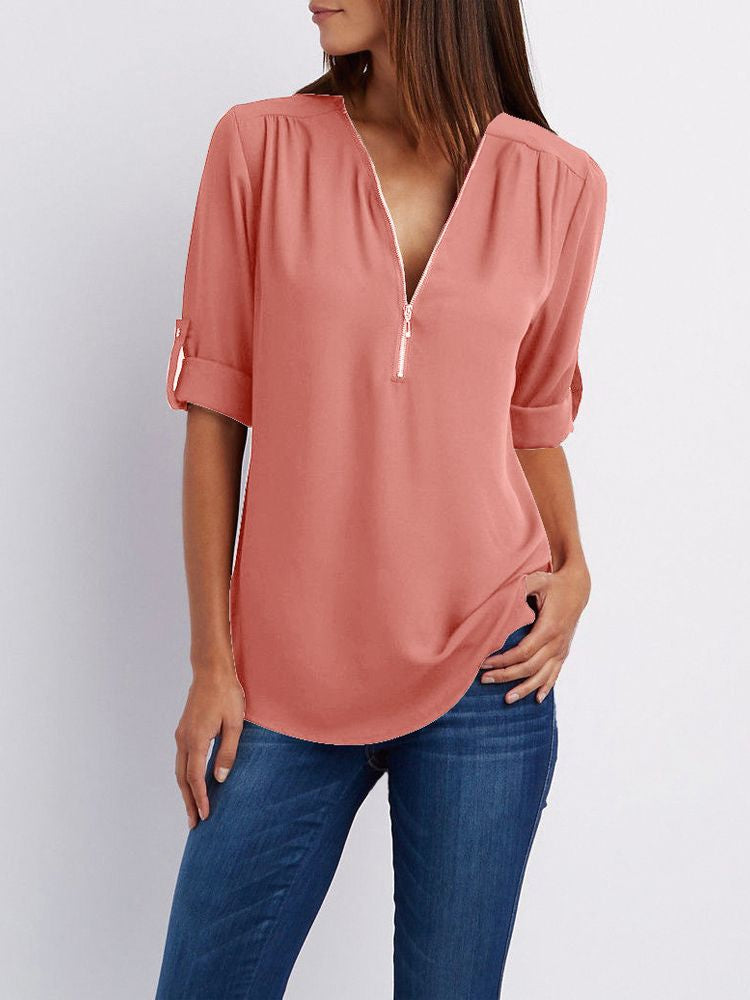Langärmelige Lockere Bluse