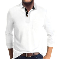 Marty - Komfortables Herren-Poloshirt mit langen Ärmeln – Weiß