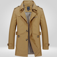 Herren Trenchcoat | Klassische Länge mit strukturierter Schnittführung – Khaki